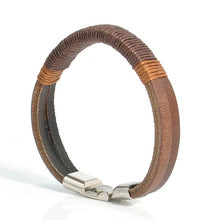 Load image into Gallery viewer, New Surfer Mens Vintage Hemp Wrap Leather Wristband Bracelet Cuff Black Brown