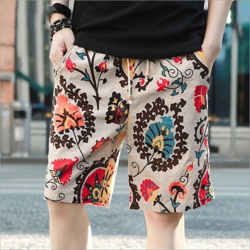 Summer fashion high quality pure cotton linen beach pants