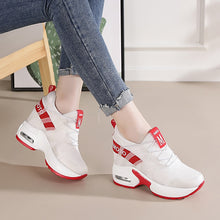 Load image into Gallery viewer, Dumoo Girl Casual White Sneakers Shoes Women High Heel 9cm Leisure Platform Wedges Height Increasing Lady Shoes zapatillas mujer