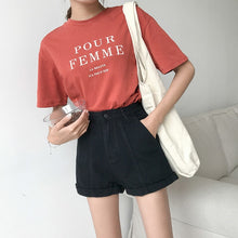 Load image into Gallery viewer, New Summer Autumn Casual Sashes Denim Shorts Women Wide High Waist Loose Leg Shorts Slim All-Match Sporting Shorts Female Mw432