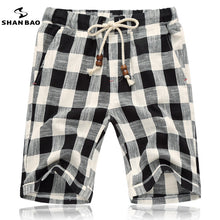 Load image into Gallery viewer, SHAN BAO brand summer of 2019 the new men&#39;s fashion beach shorts beaded jewelry designer cotton plaid shorts big size M - 5 xl