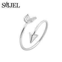 Load image into Gallery viewer, SMJEL 2019 New Fashion Boho Double Lines V Chevron Rings For Women&#39;s Gift Simple Geometric Bague Dainty Rings Femme Jewelry R248