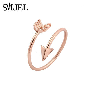 SMJEL 2019 New Fashion Boho Double Lines V Chevron Rings For Women's Gift Simple Geometric Bague Dainty Rings Femme Jewelry R248