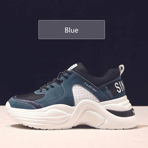 Dumoo 2019 Spring Sneakers Women Shoes Breathable Casual High Heel 6cm Platform White Shoes Lady Shoes Zapatillas Mujer Trainers