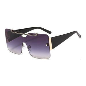 Fashion Oversize Women Sunglasses Square Rimless Designer Sun Glasses Luxury Men Summer Shades