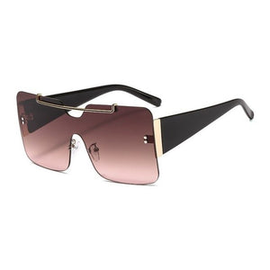 Fashion Oversize Women Sunglasses Square Rimless Designer Sun Glasses Luxury Men Summer Shades