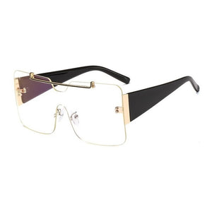 Fashion Oversize Women Sunglasses Square Rimless Designer Sun Glasses Luxury Men Summer Shades