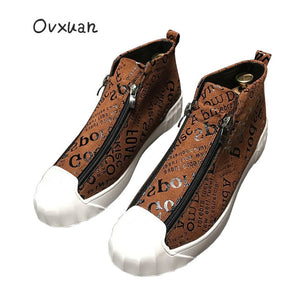 OVXUAN 2019 High Top Sport Loafers Shoes Men Luxury Brand Handmade Totem Street Men Sneakers Fashion Party Men's Dress Shoes