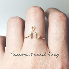 Load image into Gallery viewer, Unisex Gold Silver Color Rings for Women Men A-Z 26 Resizable Initial Name Letter Ring Anillos Mujer Fashion Rings 2019 Women