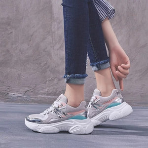 Dumoo 2019 Spring Sneakers Shoes Women Fashion Casual Heel 4cm Platform Ladies Running Shoes Female Zapatillas Mujer Trainers